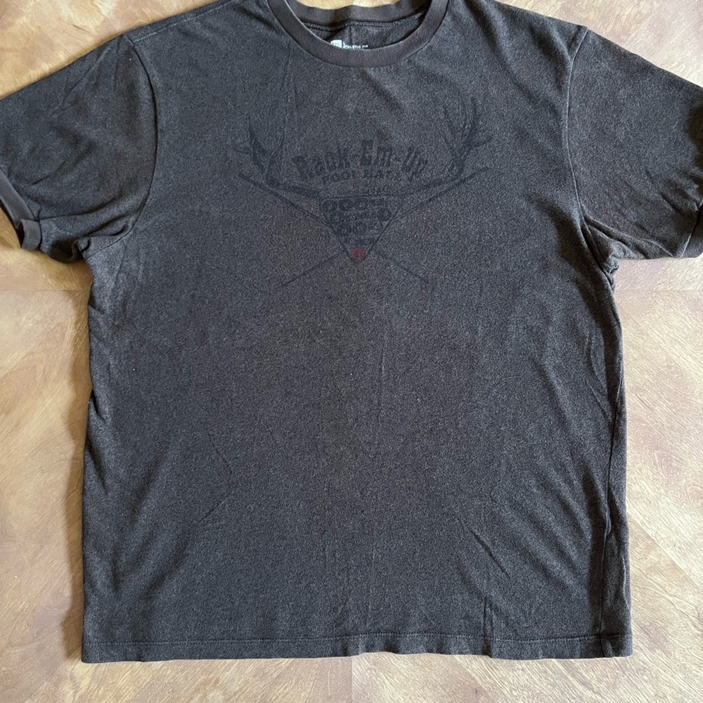 Vintage GAP Marled Brown Graphic Tee – Size XL (2004)